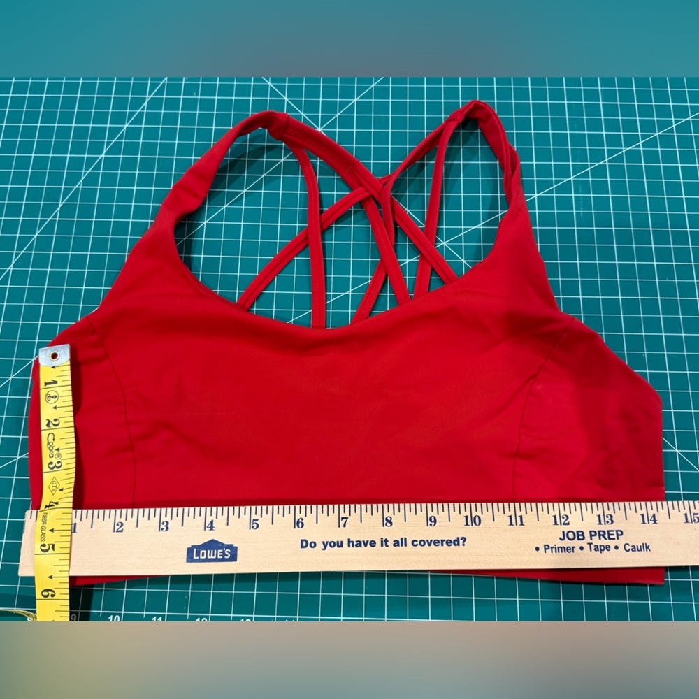 Lululemon Red Strappy Back Sports Bra | Size M | Medium Support Yoga - Picture 6 of 8